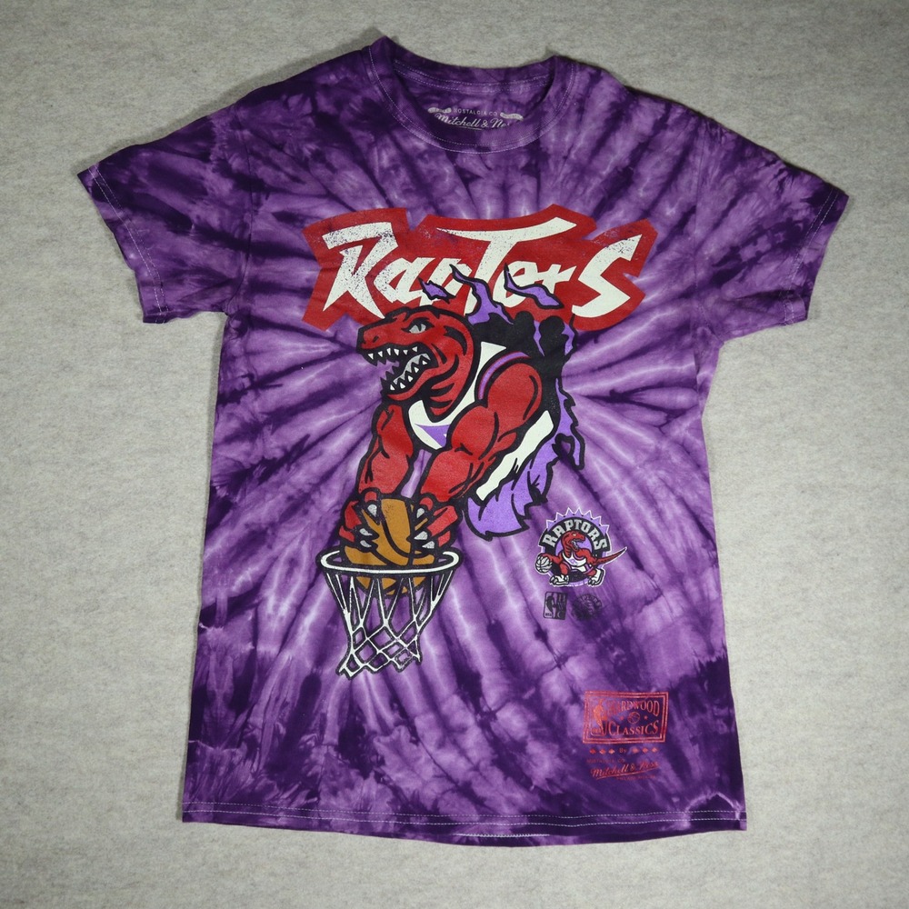 Mitchell & Ness Toronto Raptors Tie Dye Shirt Mens Small Purple NBA Streetwear S